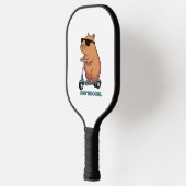 Funny Cool Capybara Scooter Vibes ピックルボールラケット (左)