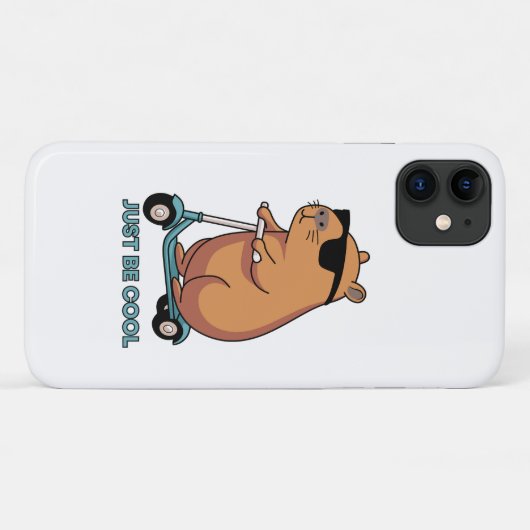 Funny Cool Capybara Scooter Vibes Case-Mate iPhoneケース (裏面(横))