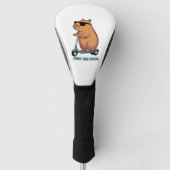 Funny Cool Capybara Scooter Vibes Golf Head Cover ゴルフヘッドカバー (正面)