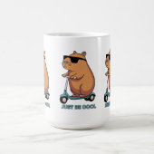 Funny Cool Capybara Scooter Vibes Mug コーヒーマグカップ (中央)