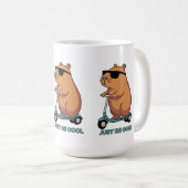 Funny Cool Capybara Scooter Vibes Mug コーヒーマグカップ (正面右)
