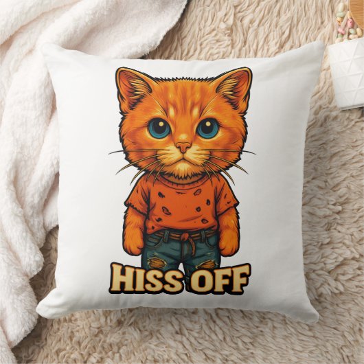 Funny Cool  Cat Quote Tee クッション (ブランケット)