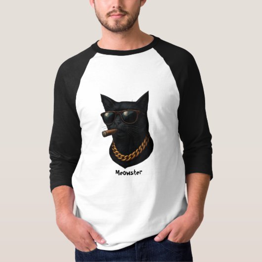 Funny Cool Cat Shirt– Meowster Gangsta Cat T-Shirt Tシャツ (正面)
