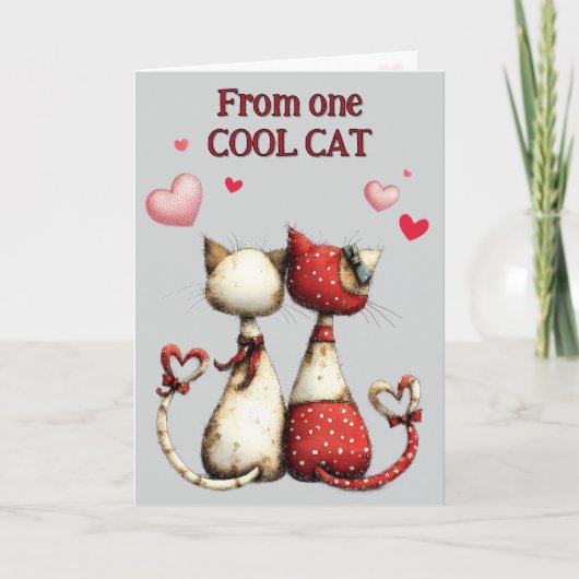 Funny Cool Cat Valentine Card シーズンカード (正面)