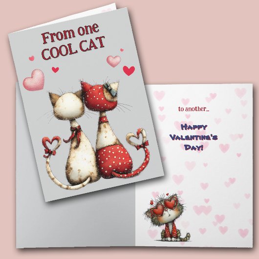 Funny Cool Cat Valentine Card シーズンカード