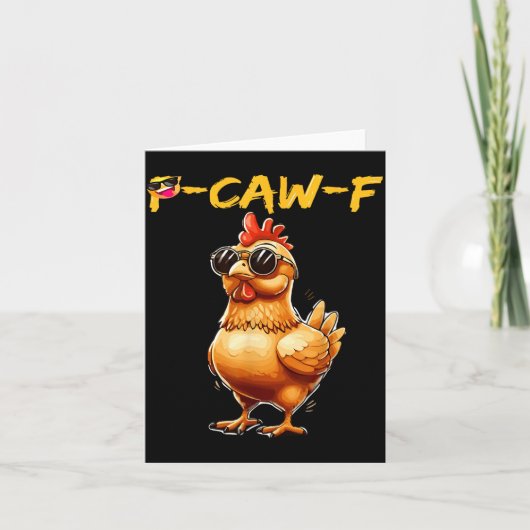 Funny Cool Chicken Sungles Caw F Humor For Men Wom カード (正面)