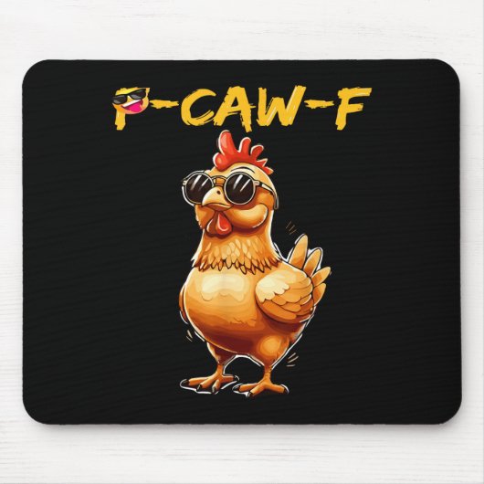 Funny Cool Chicken Sungles Caw F Humor For Men Wom マウスパッド (正面)