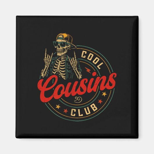 Funny Cool Cousins Club Shirt Cousin Crew Skeleton マグネット (正面)