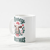 Funny Cool Cow Mooey Christmas Farm Holiday Humor コーヒーマグカップ (正面左)