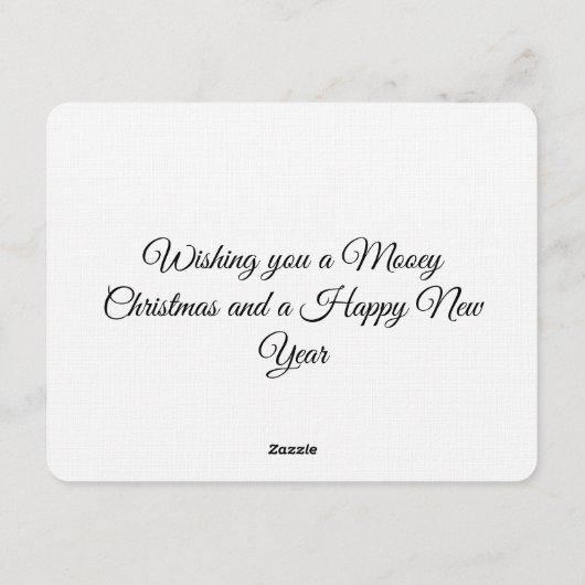 Funny Cool Cow Mooey Christmas Farm Holiday Humor 招待状 (裏面)