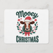 Funny Cool Cow Mooey Christmas Farm Holiday Humor 招待状 (正面)