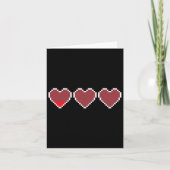 Funny Cool Cute Video Game Hearts Design - Pixel H カード (正面)