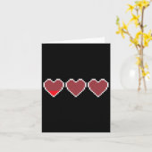 Funny Cool Cute Video Game Hearts Design - Pixel H カード (黄色い花)