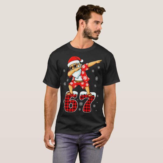 Funny Cool Dabbing Santa Hawaii 67 Meme Christmas  Tシャツ (正面フル)