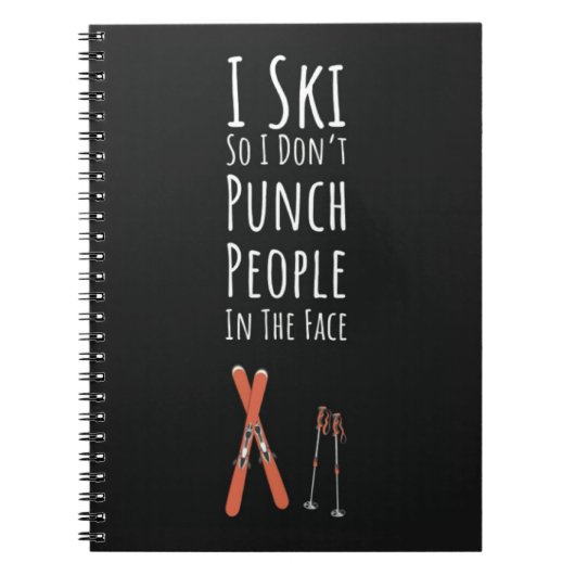 Funny Cool Gifts For Ski Lovers Skiers Skiing ノートブック (正面)