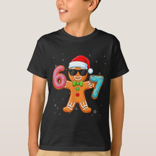 Funny Cool Gingerbread Six Seven 67 Ice Cream Drip Tシャツ (正面)