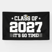 Funny Cool Graduation Go Time Senior Class of 2027 横断幕 (横)
