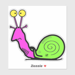 Funny Cool Snail Cartoon シール