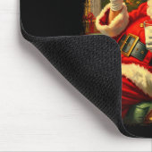 Funny Cool Sungles Cigar And Milk Santa Christmas  マウスパッド (コーナー)