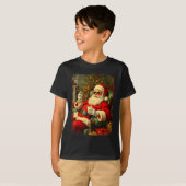 Funny Cool Sungles Cigar And Milk Santa Christmas  Tシャツ (正面フル)