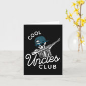 Funny Cool Uncles Club Shirt Funny Skeleton Uncle  カード (黄色い花)