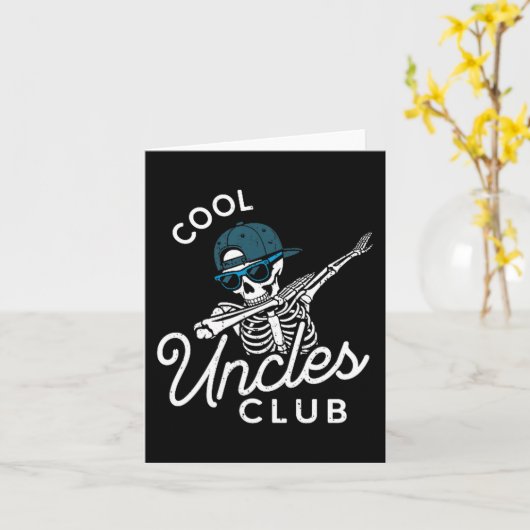 Funny Cool Uncles Club Shirt Funny Skeleton Uncle  カード (黄色い花)
