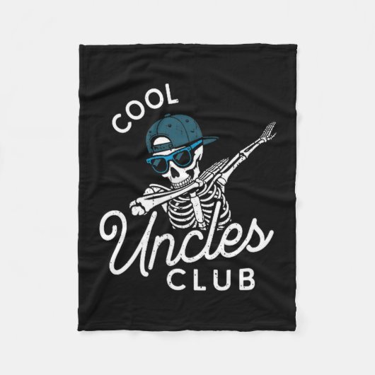 Funny Cool Uncles Club Shirt Funny Skeleton Uncle フリースブランケット (正面)