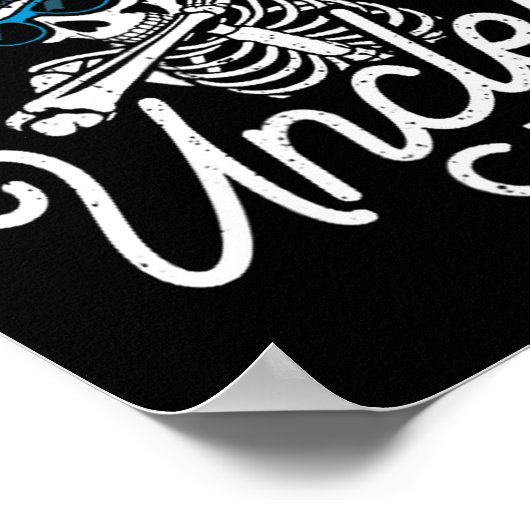 Funny Cool Uncles Club Shirt Funny Skeleton Uncle  ポスター (角)