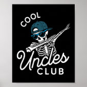 Funny Cool Uncles Club Shirt Funny Skeleton Uncle  ポスター (正面)