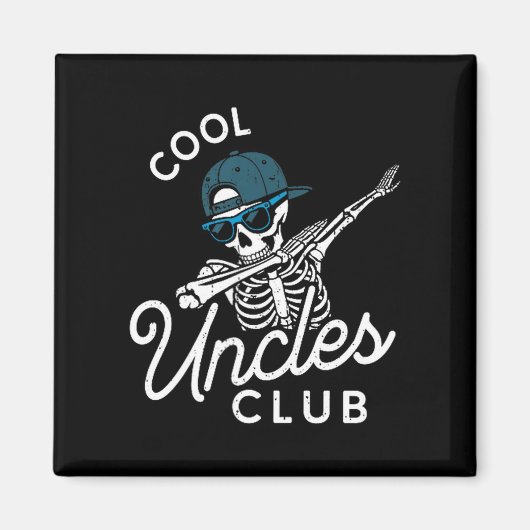 Funny Cool Uncles Club Shirt Funny Skeleton Uncle  マグネット (正面)
