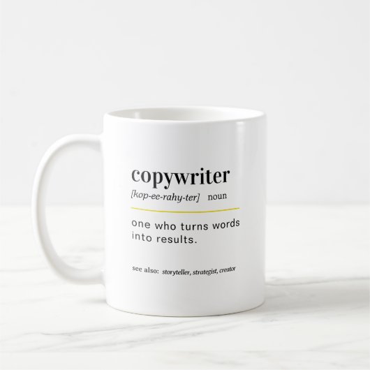 Funny Copywriter Gift Coffee Mug コーヒーマグカップ (左)