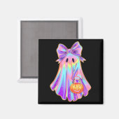 Funny Coquette Bow Ghost Pumpkin Halloween Soky Se マグネット (正面/裏面)