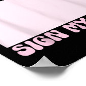 Funny Coquette Last Day Of School First Grade Sign ポスター (角)