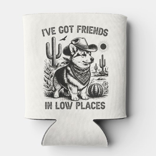 Funny Corgi Cowboy Can Cooler 缶クーラー (裏面)