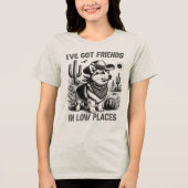Funny Corgi Cowboy Dog トライブレンドTシャツ (正面)