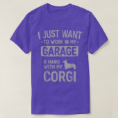 Funny Corgi Dad Garage Men Hang With  Tシャツ (デザイン正面)