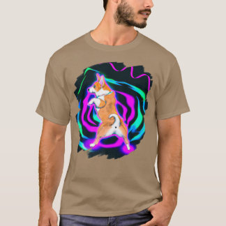 Funny Corgi Dog Dancing Retro Breakdancing Dance D Tシャツ