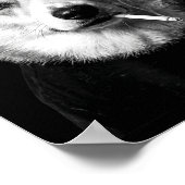 Funny corgi dog smoking meme smoking dog cigarette ポスター (角)