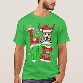 Funny Corgi Dog Tree Christmas Lights Xmas Pajama  Tシャツ