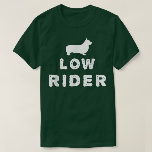 Funny Corgi Low Rider  Tシャツ (デザイン正面)