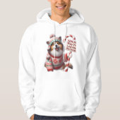 Funny Corgi/Pomeranian Dog in Sweater: "Snow Way!" パーカ (正面)