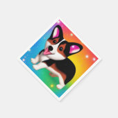 Funny Corgi Puppy Dog   スタンダードカクテルナプキン (角)