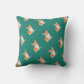 Funny Corgi Puppy Pun - Hey Corgeous クッション (裏面)