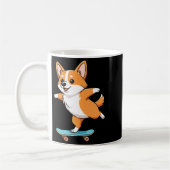 Funny Corgi Skater Skateboard Ballerina Mom Dad Ki コーヒーマグカップ (左)