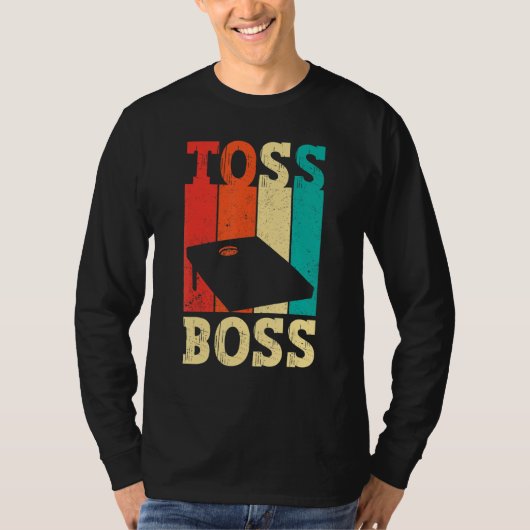 Funny Cornhole Corn Hole Retro Toss Boss Tシャツ (正面)