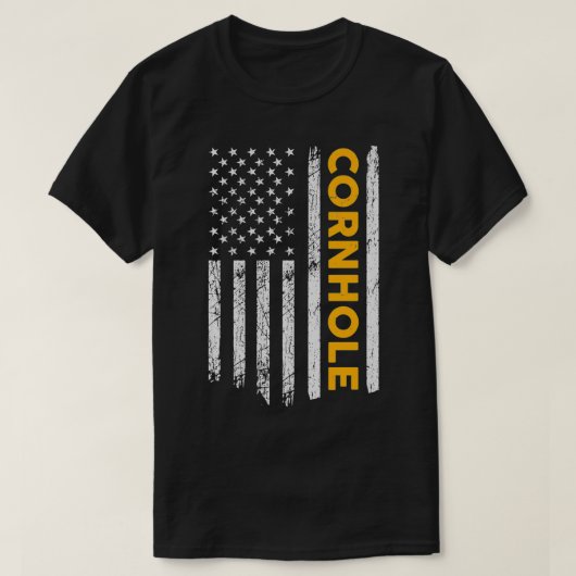 Funny Cornhole US Flag Men women Cornhole humor  Tシャツ (デザイン正面)