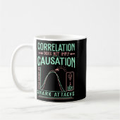 Funny Correlation Does Not Imply Causation Premium コーヒーマグカップ (左)