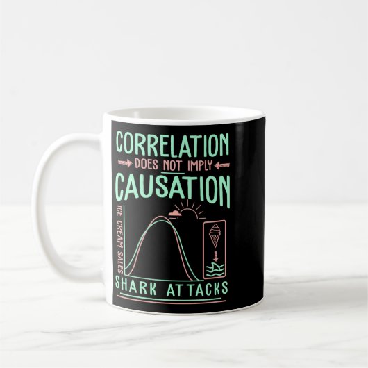 Funny Correlation Does Not Imply Causation Premium コーヒーマグカップ (左)