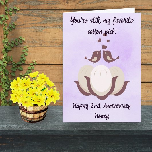 Funny Cotton Anniversary Card for Husband Pun カード