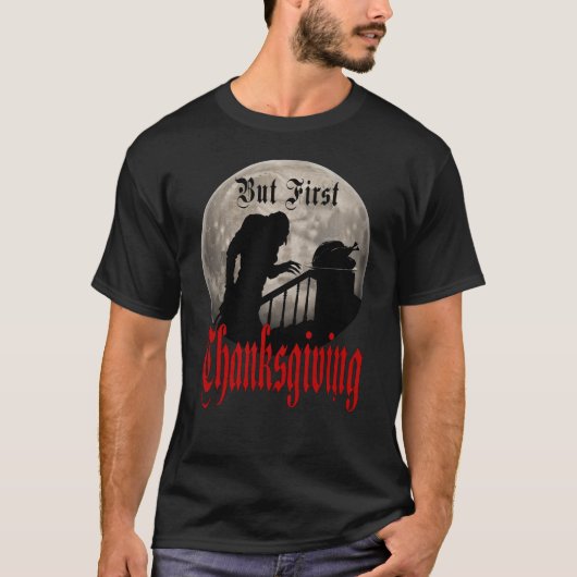 Funny Count Dracula Vampire Thanksgiving Turkey Tシャツ (正面)
